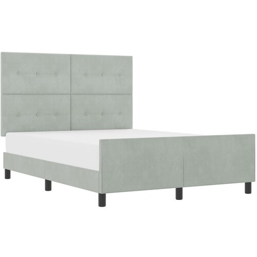 VidaXL Postelja Svetlo siva 140x190 cm Žamet, (22049432) Slike