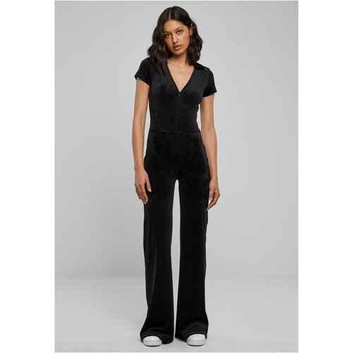 UC Curvy Ladies Velvet Jumpsuit black Slike