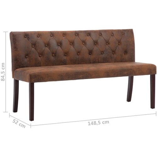  Klupa od umjetne bru&amp;scaron;ene kože 148,5 cm smeđa Slike