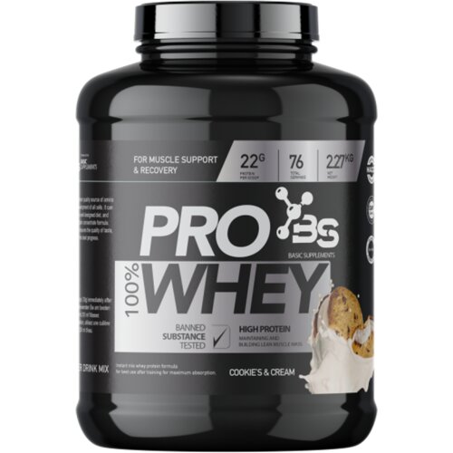 Basic Supplements 100% PRO WHEY 2.27KG - Cookie's & Cream Cene