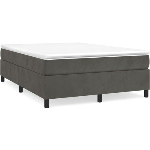 VidaXL Box spring postelja z vzmetnico temno siva 140x200 cm žamet, (20725950) Slike