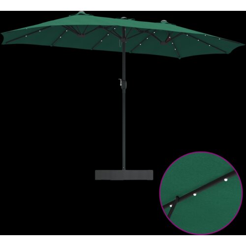  Vrtni suncobran Zelena 385 x 209 x 244 cm tkanina Slike