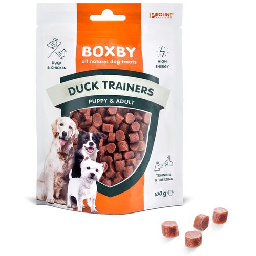 Boxby Trening poslastica za pse Puppy &amp;amp; Adult Patka, 100 g Slike