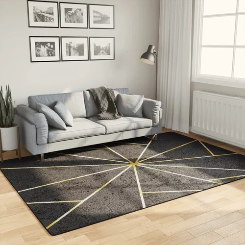  Perivi tepih crno-zlatni 160x230 cm protuklizni