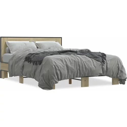  Okvir kreveta boja hrasta 120x200 cm konstruirano drvo i metal