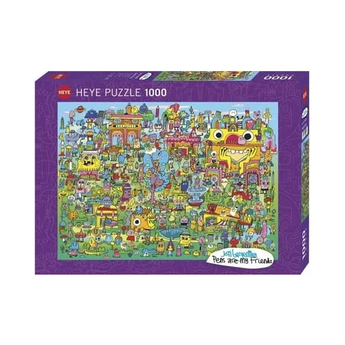 Heye Puzzle - Doodle Village, 1000 delov