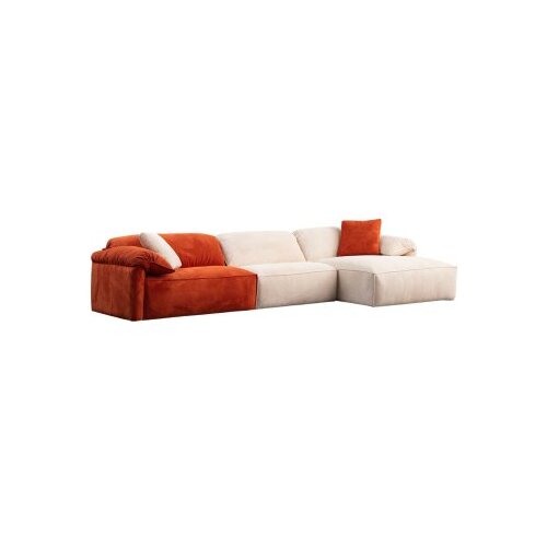 Atelier Del Sofa Kutna garnitura Flamingo, 355x170x105 cm, Krem-narandžasta Cene