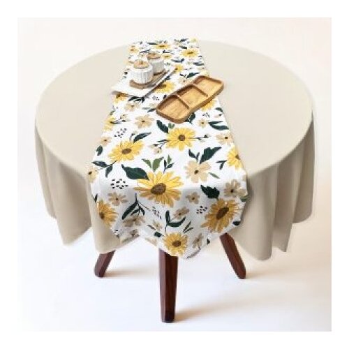  Set stolnjaka 140x180cm sa ranerom 40x140cm Krem boja/Cvet ( 5010083krembojacvet ) Cene