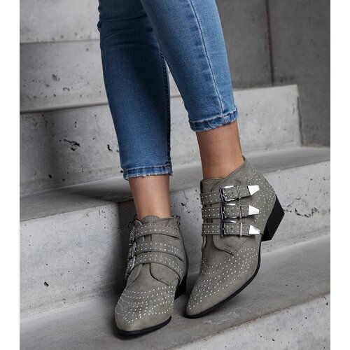 Gemre Green decorative ankle boots with low block heel Forever Cene