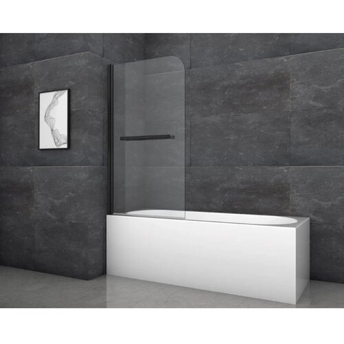 Aurlane zložljiva stena za kad black Comfort1 črna mat 80 x 140 cm 1-krilna Cene