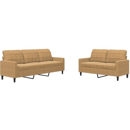 VidaXL 2-dijelni set sofa s jastucima smeđi bar&amp;scaron;unasti Slike