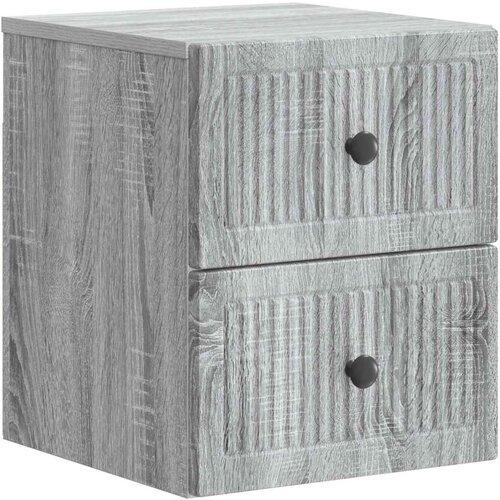  Stenski nočni omarici s predalom Siva Sonoma 33 x 34,5 x 40 cm, (5000209878) Cene