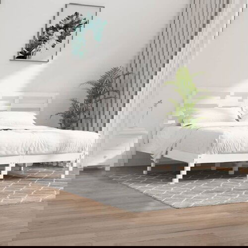 The Living Store Posteljni okvir bel iz trdnega lesa 180x200 cm - Posteljni Okvir, (21528029) Cene