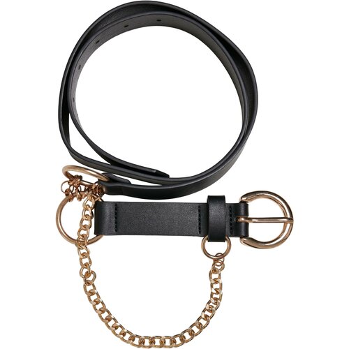 Urban Classics Accessoires Synthetic leather strap with black/gold chain Slike