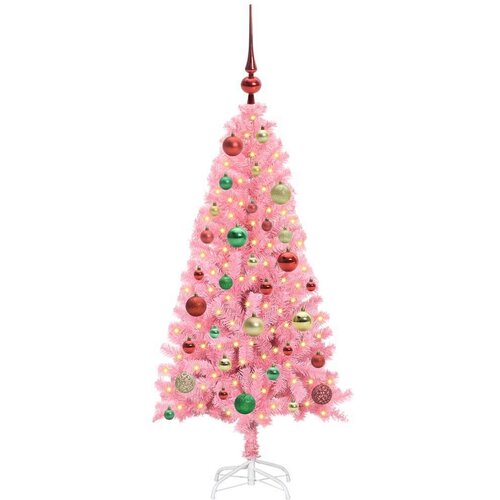 VidaXL Božićno drvce s 150 LED svjetlima Ružičasta 120 cm PVC Slike
