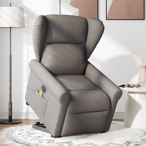 Maison Chic Električni masažni naslanjač - Relax naslanjač s funkcijo vstajanja taupe, (22042605) Slike
