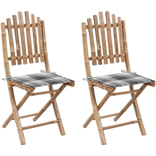  Sklopive vrtne stolice s jastucima 2 kom od bambusa Slike