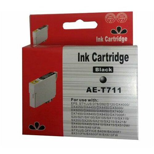 Eurotoner Tinta Zamjenska za Epson T0711 - T0891 Crna Slike