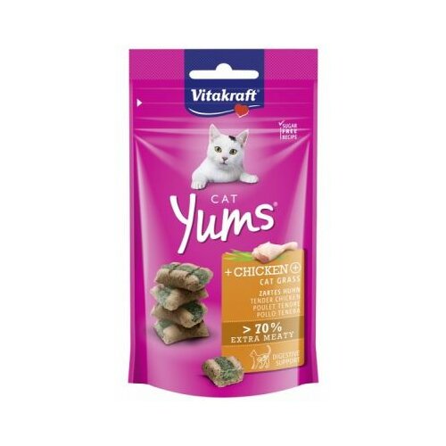 Vitakraft yums pile & mačja trava 40g hrana za mačke Slike