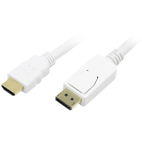 Logilink DisplayPort / HDMI adapterski kabel DisplayPort vtič\, HDMI-A vtič 2.00 m bela CV0055 pozlačeni konektorji DisplayPort kabel, (20419248) Cene