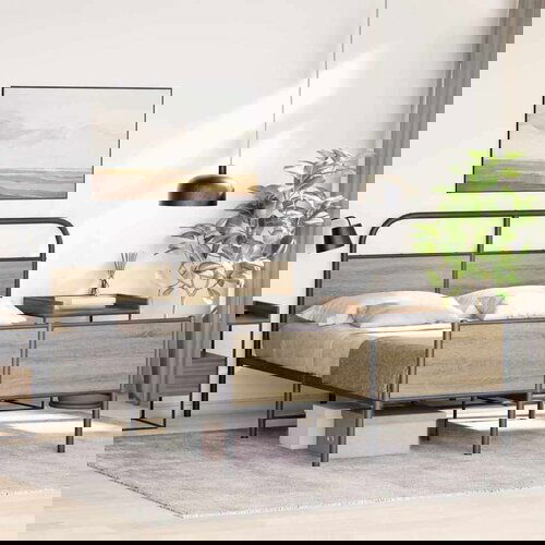 vidaXL Posteljni okvir brez vzmetnice 120x200 cm sonoma hrast inž. les Cene