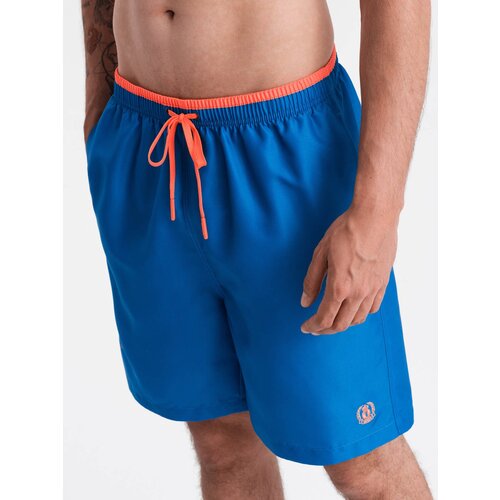 Ombre Men&amp;#039;s two-tone ribbed swim shorts - dark blue Slike