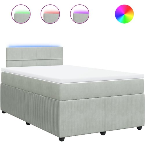 Maison Chic Box spring postelja - Vzmetna postelja z vzmetnico svetlo siva 120x190 cm žamet SL23324, (21891637) Cene