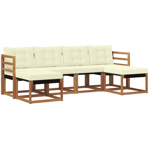  Set vanjskih sofa 6 kom. Prirodna i krem Smeđa 245 x 122,5 x 73 cm Slike