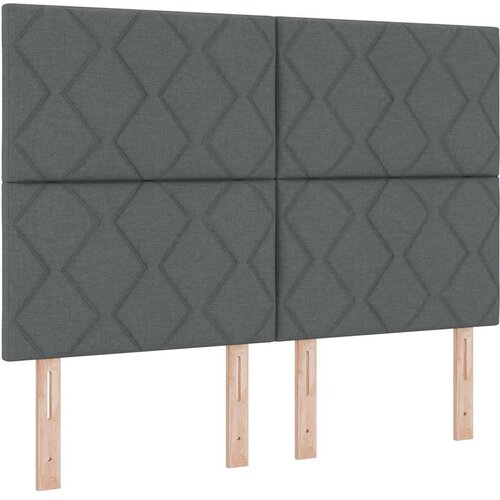  Krevet s opruga kutije Tamno siva 140 x 190 cm tkanina Slike
