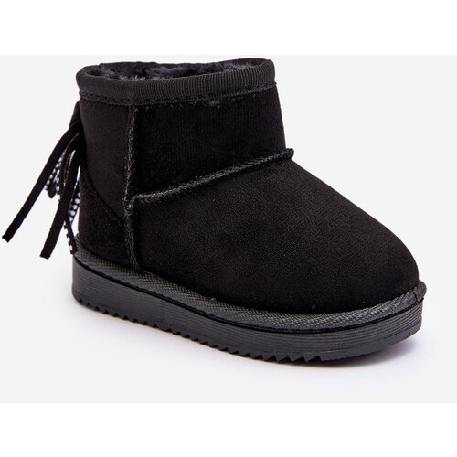 Boto Children's Furry Fringed Snow Boots Black Mikyla Cene
