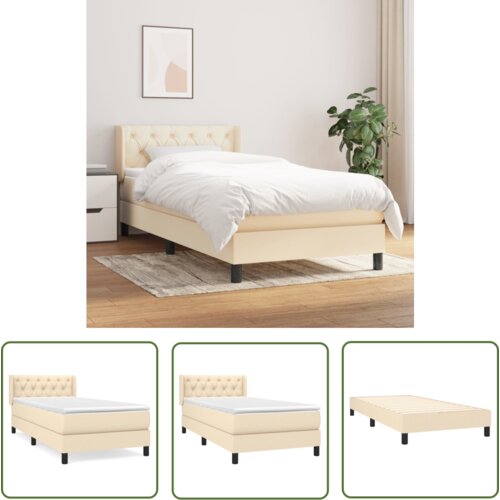 The Living Store Box spring postelja z vzmetnico krem 80x200 cm blago - Box Spring Postelja, (21737225) Cene