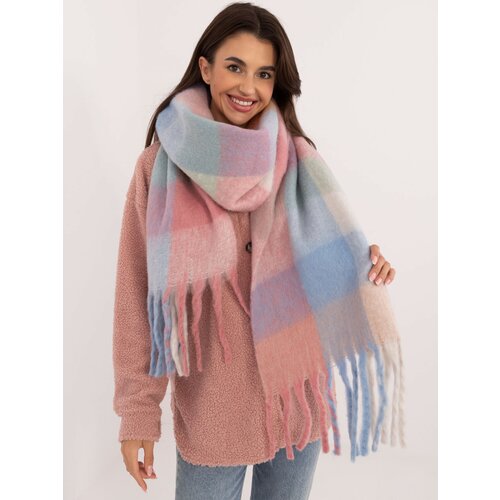 Fashion Hunters Blue and pink warm checkered scarf Slike