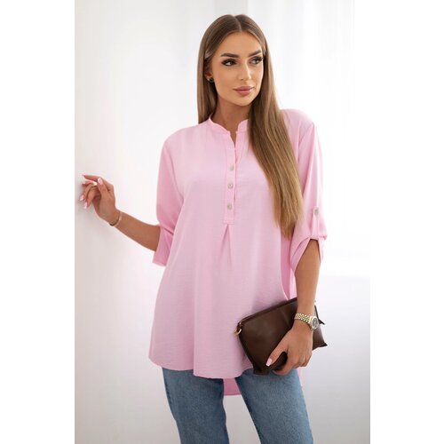 Kesi Włoski Blouse with a longer back candy pink Cene