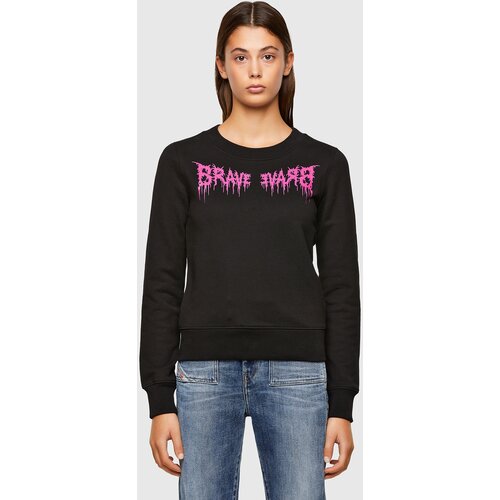 Diesel Sweatshirt - FAMOUS black with pink inscription Slike