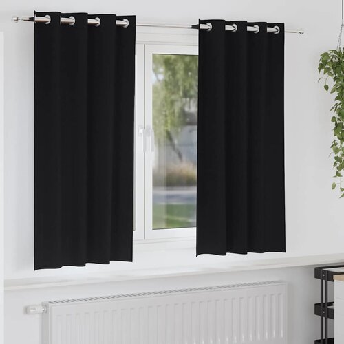  Zavjese za blackout s prstenovima 2 pcs Crna 175 x 140 cm Cijene