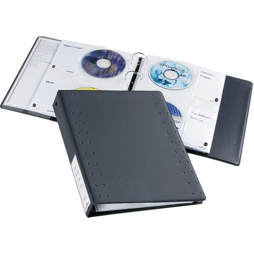 Durable CD/DVD INDEX obročni registrator 40, za 40 CD-jev, antracit, (21651483) Slike