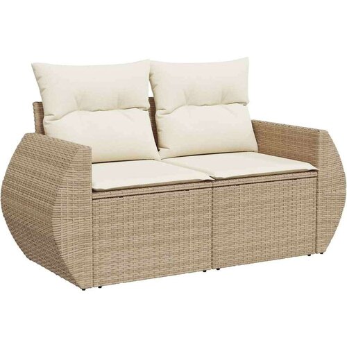 VidaXL 6-dijelni set vrtnih sofa s jastucima bež od poliratana Slike