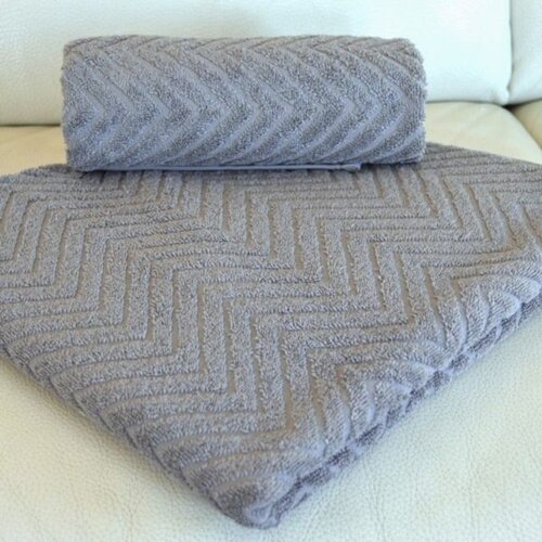  peškir zig zag 70x130 cm-tamno siva Cene