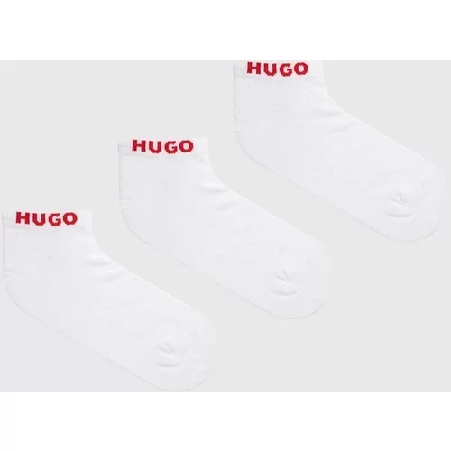Hugo Nogavice 3-pack moški, bela barva