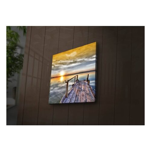 Wallity Slika na platnu sa LED osvetljenjem 28x28cm Slike