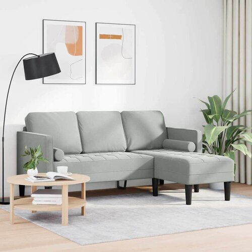  Set sofe s jastukom Svijetlo siva Poliester Svjetlosiva 173 x 131 x 67 cm Slike