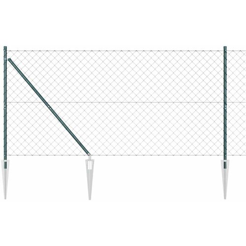 vidaXL Verižna ograja z 13 spikes 1.4x25 m Galvanizirano jeklo Cene