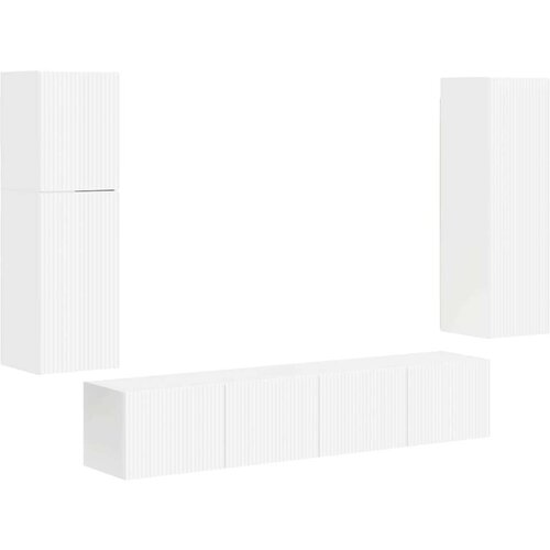  Komplet TV omaric 4 pcs Visok sijaj bela Konstruiran les - - Bela - 57.9 - 30 x 31 x 100 cm - 2025-vidaXL-Uvoz_2 Slike