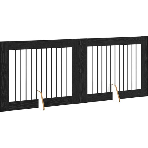  Vrata za pse s postoljem 2 pcs Crni hrast 100 x 80 cm Slike