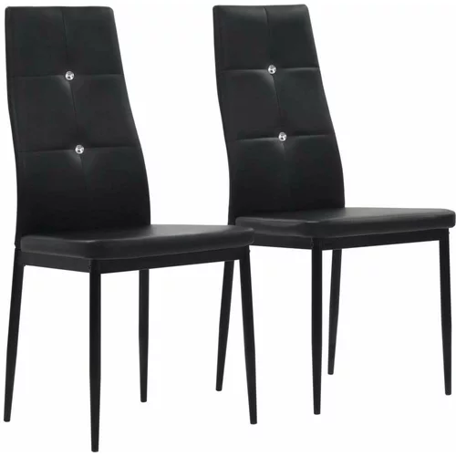  Jedilni stoli 2 kosa črno umetno usnje, (20699499)