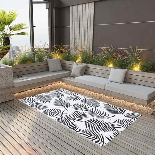  Vanjski tepih ARAKIL bijelo-crni 190 x 290 cm PP Bijela Slike