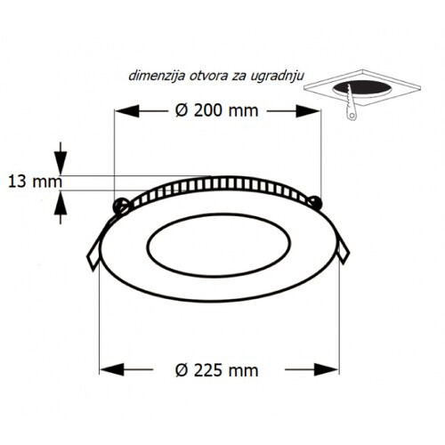 Bb Link led ugradna cct panel lampa 18W KNC1-18W Cene
