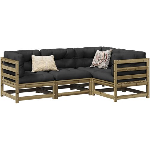 VidaXL 4-dijelni set vrtnih sofa s jastucima od impregnirane borovine Slike