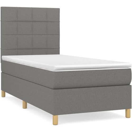 Maison Chic Box spring postelja - Vzmetna postelja z vzmetnico temno siva 80x200 cm blago SL6511, (21906367) Slike