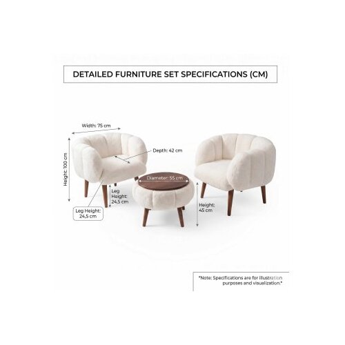 Atelier Del Sofa fotelje i klub stočić lotus wellsoft white Slike